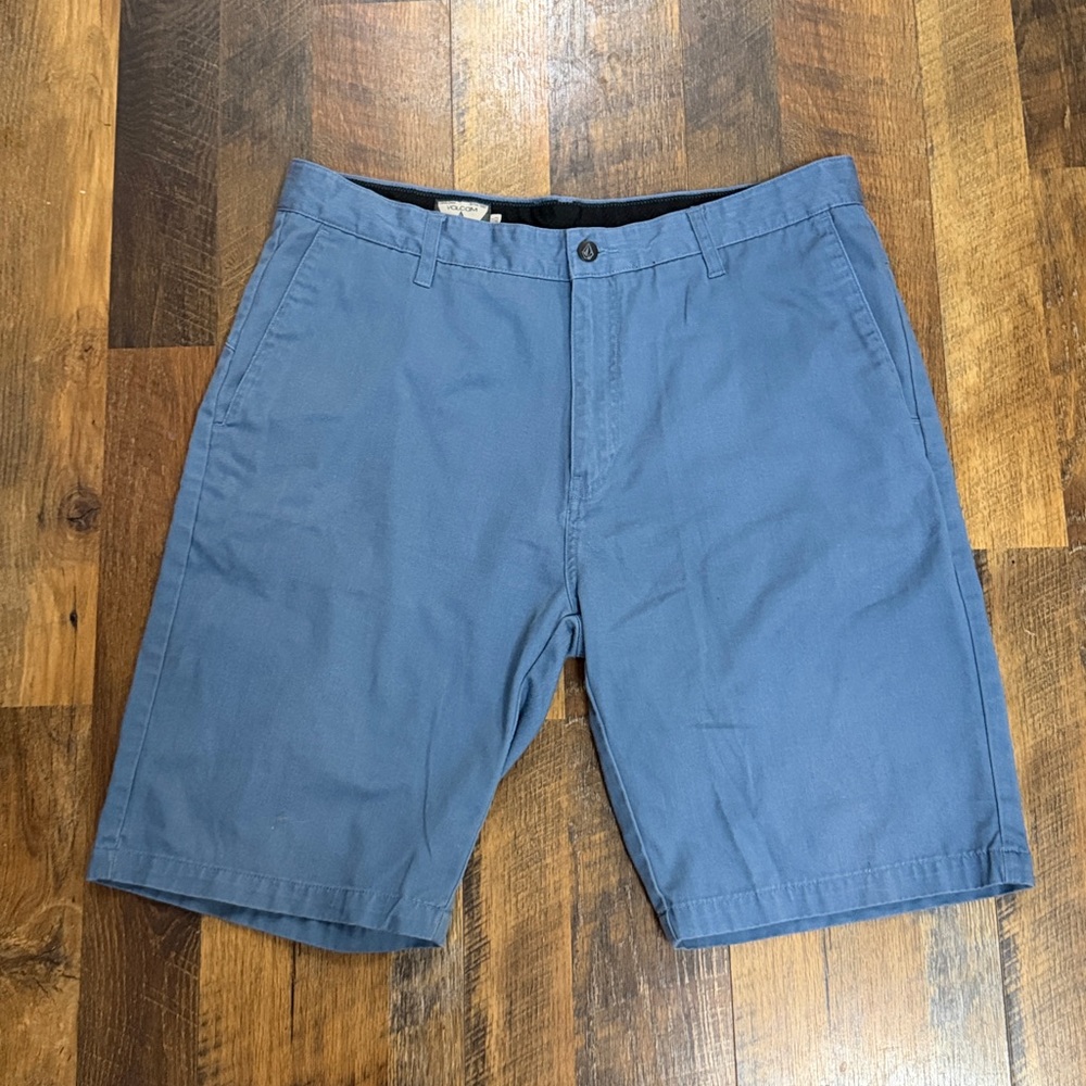 Volcom Men's Slate Blue Flat Front Shorts